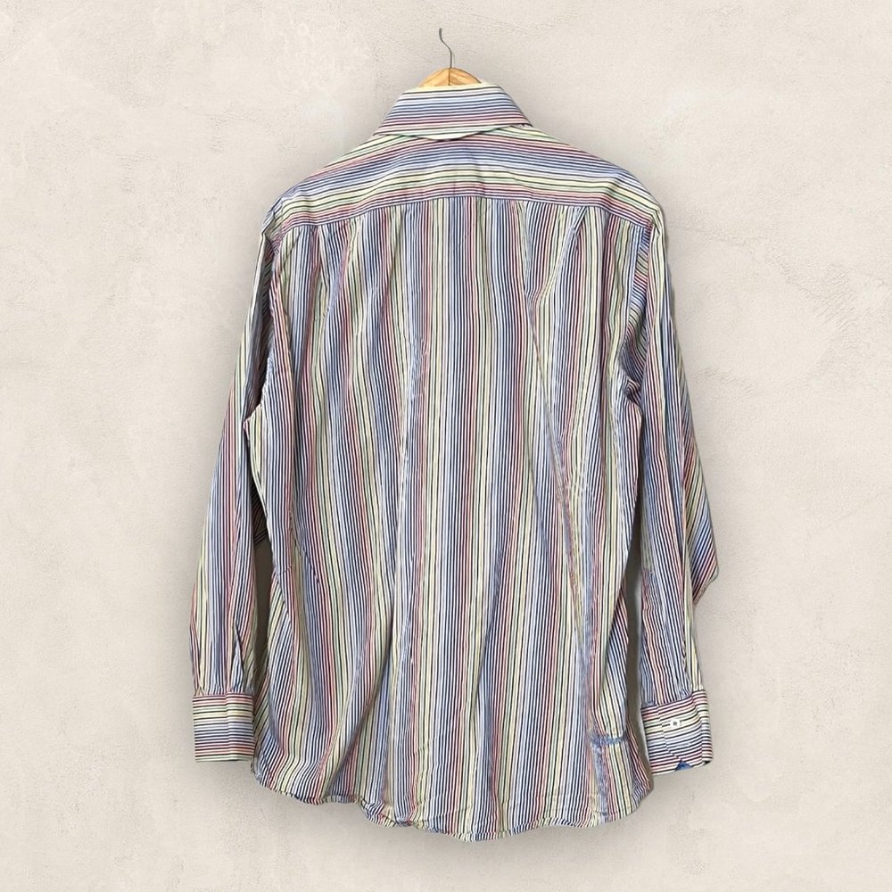 English Laundry Women's Top Shirt Button Down Multicolor Striped Size XL - Picture 2 of 8